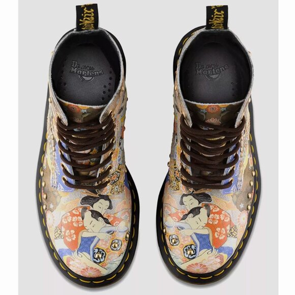 RARE! Dr. Martens 1460 Pascal Eastern Art Backhand Leather Boots Women's Size 9 - Picture 15 of 16